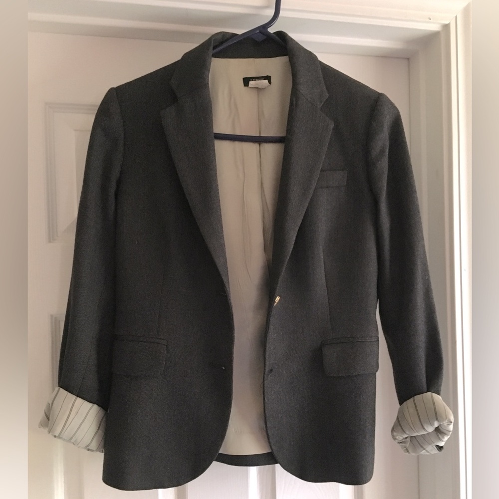 Grey wool J. Crew Blazer. Size 0. Extra small